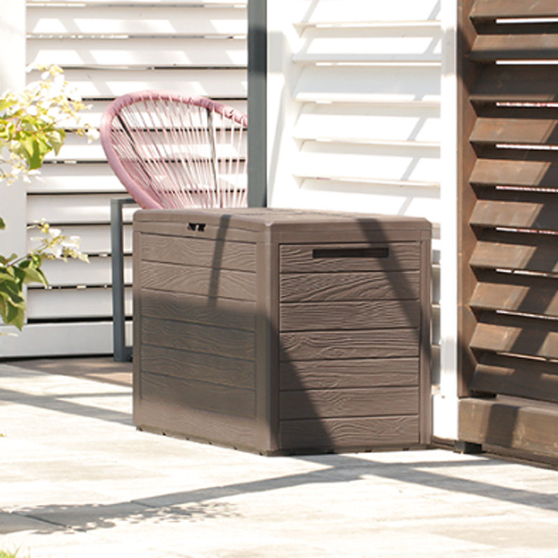 Rebrilliant Farthing 78cm W 190L Water Resistant Plastic Lockable Deck Box in Brown