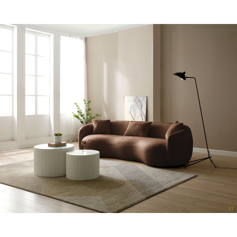 Canapé de salon Mid Mid Century Curved, Brun