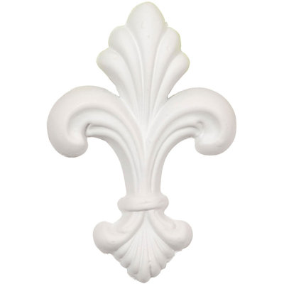 Fleur-de-lis 4'' H x 2.75'' W x 0.5'' D Urethane Onlay Scroll