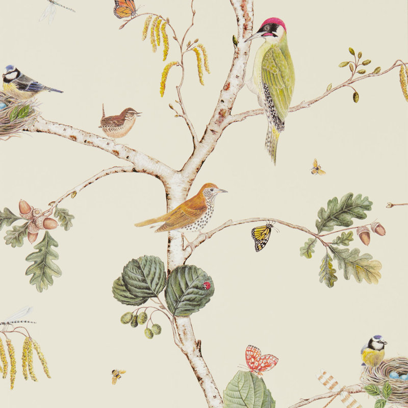 Woodland Chorus 10.05m x 52cm Matte Wallpaper Roll, Natural
