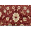 Tapis rouge / beige en laine noué à la main de conception unique 6 pi 7 po x 8 pi 4 po