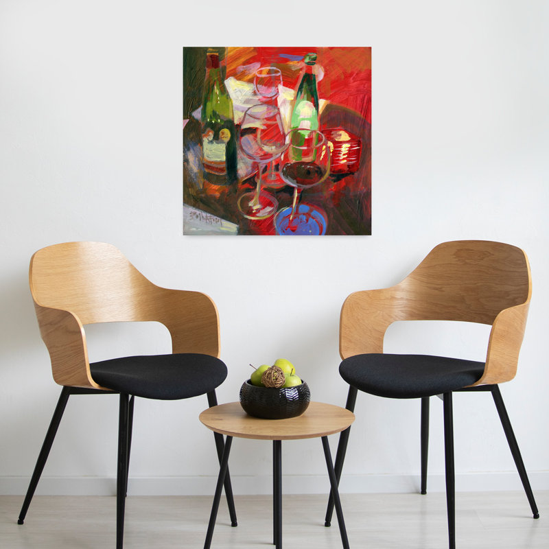 Vin Rouge, vin rouge, art contemporain, H 24 po x l 24 po