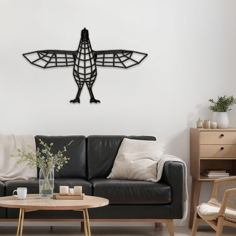 Décoration murale en métal, H 24 po x l 36 po x P 0,05 po, Noir
