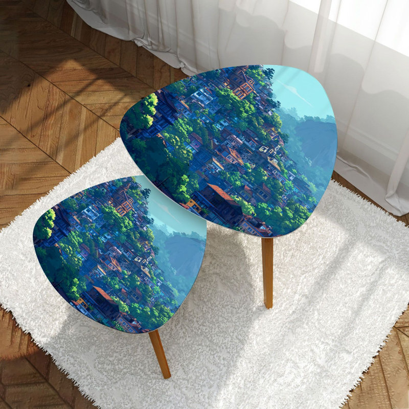 Ensemble de 2 tables basses gigognes Triangle