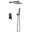 Pomme de douche 10 pouces pour salle de bain - Mélangeur de pluie de luxe mural en laiton noir mat coulé sans obstruction, forgé à l'eau-121077143