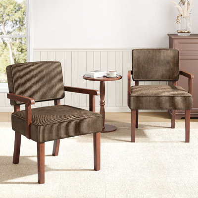 Ensemble de fauteuils d'appoint en velours côtelé de 32,6 po de hauteur pour salon Soave Soave