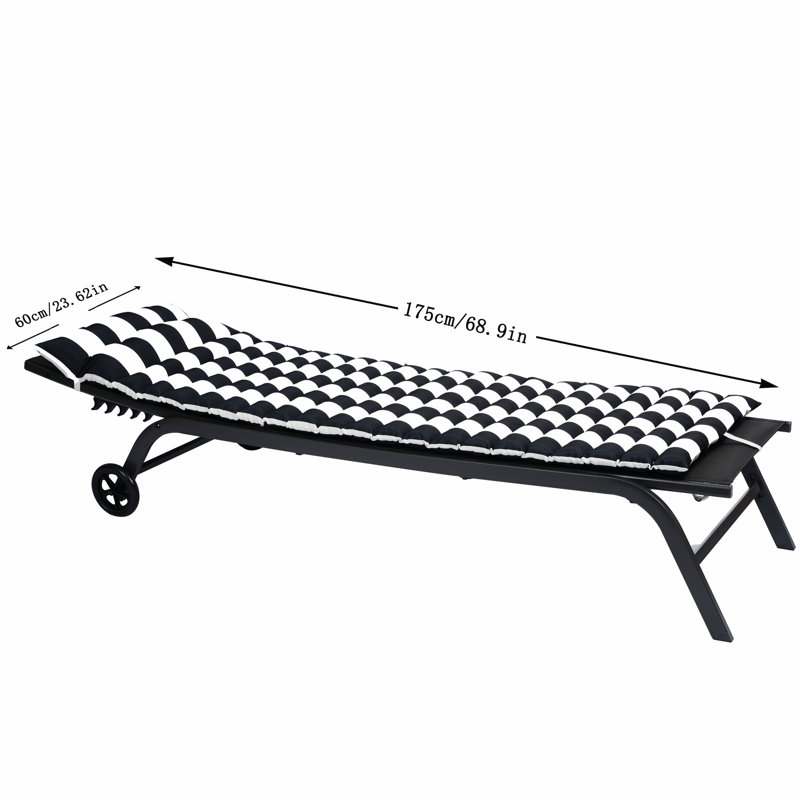 Chaise longue d'extérieur Levo, Noir blanc