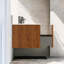 Ensemble de meuble-lavabo mural flottant rayé 36 po avec lavabo en céramique blanche Etna-1222946621