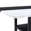 Table de salle à manger blanche et noire épissée de 71 pouces avec 8 chaises en polyuréthane, rangement sous la table, résistante à l'usure et rangement