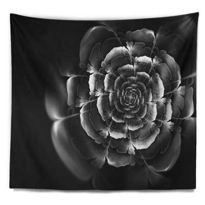 Tapisserie florale rose fractale