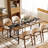 Industrial Rectangular Dining Table with Steel Legs (70.9", Seats 8)