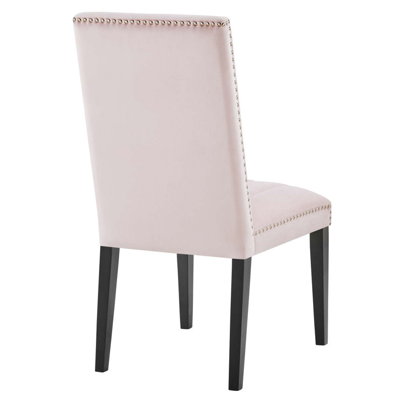 Luxe Modern Pink Velvet Upholstered Parsons Side Chair Set