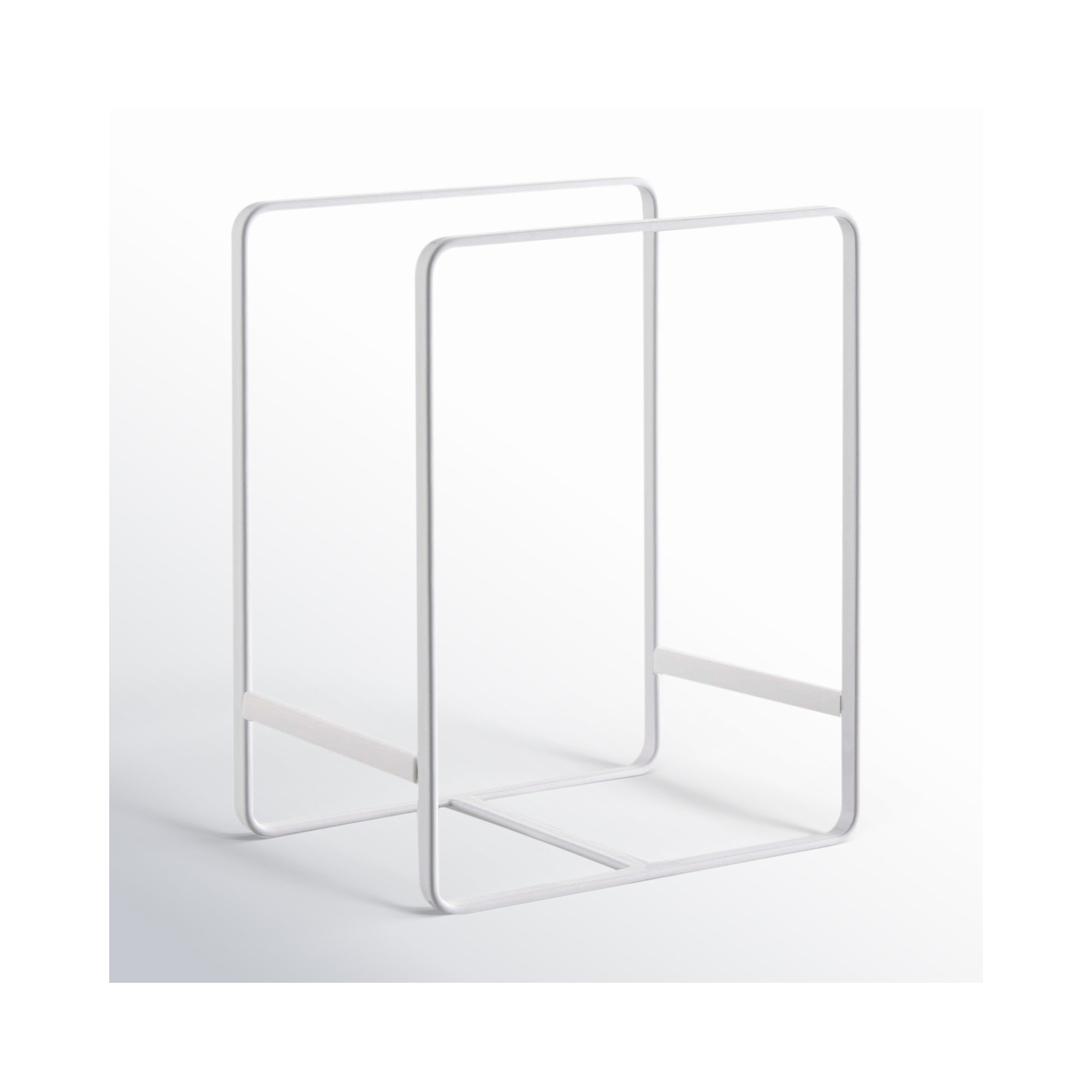 Yamazaki Home Plate Rack/Dish Stand/Dish Storage/Plate Holder, Large, Steel, Large, White