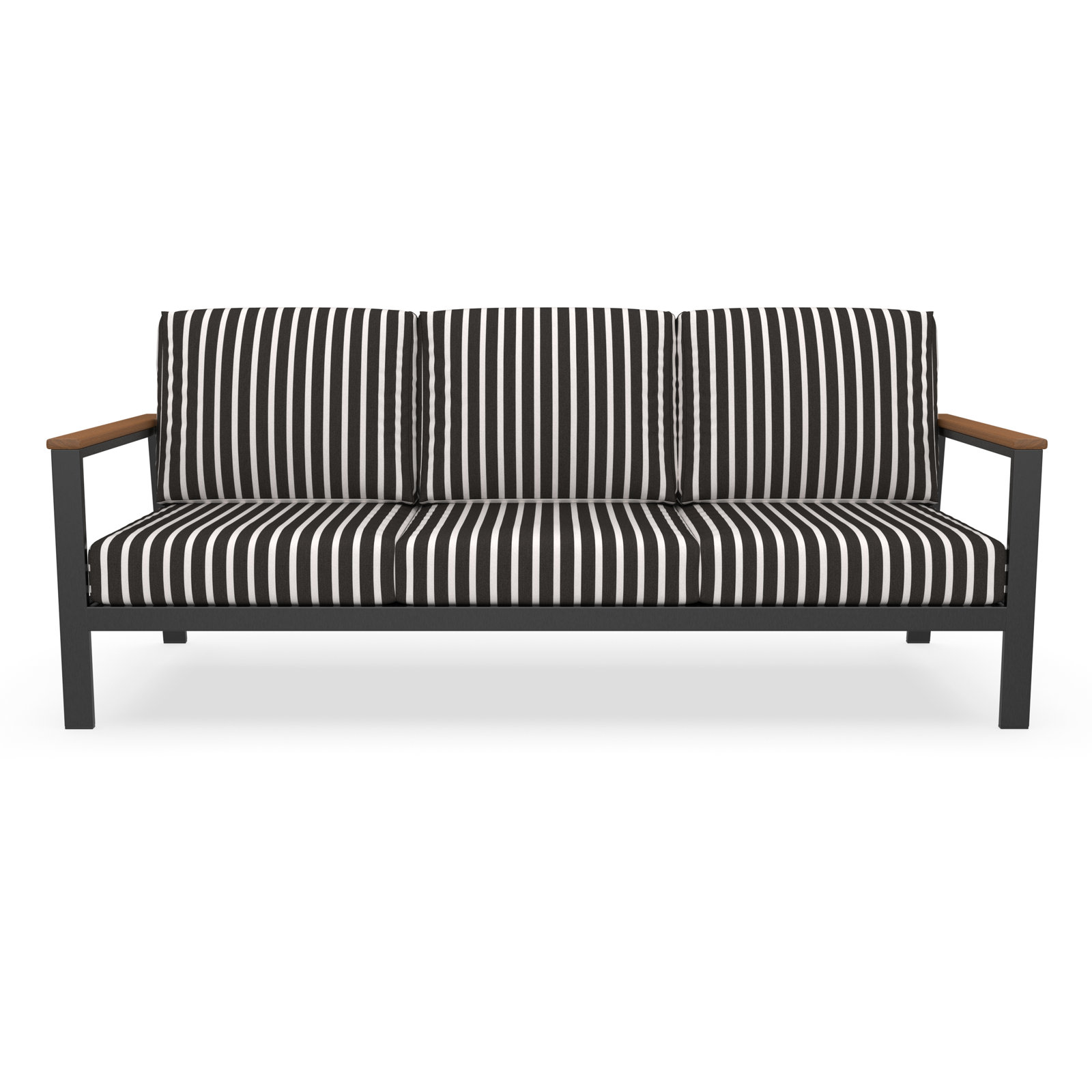 Townsend 80" Sunbrella® Patio Sofa, Sunbrella® Shore Classic, Yes, Antique Mahogany