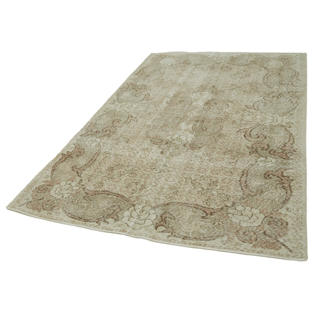 Vintage Beige Vintage Wool Handmade Area Rug