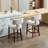 Upholstered Bar Stools Set of 2 with nails decoration-1060352951