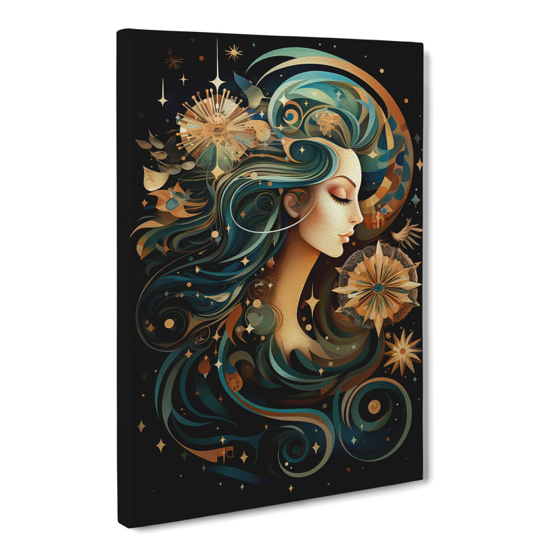 Virgo Zodiac Orphism - Wrapped Canvas, 76cm H x 50cm W x 3cm D