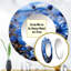 Blue Flower Cobalt Delight - miroir décoratif floral, miroir mural rond bleu, impression d'art en métal-99620079