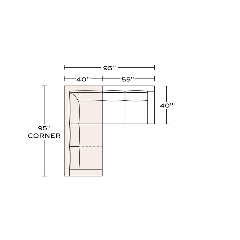 Catalina Sectional, Performance Weave - Carrot, Right Hand Facing