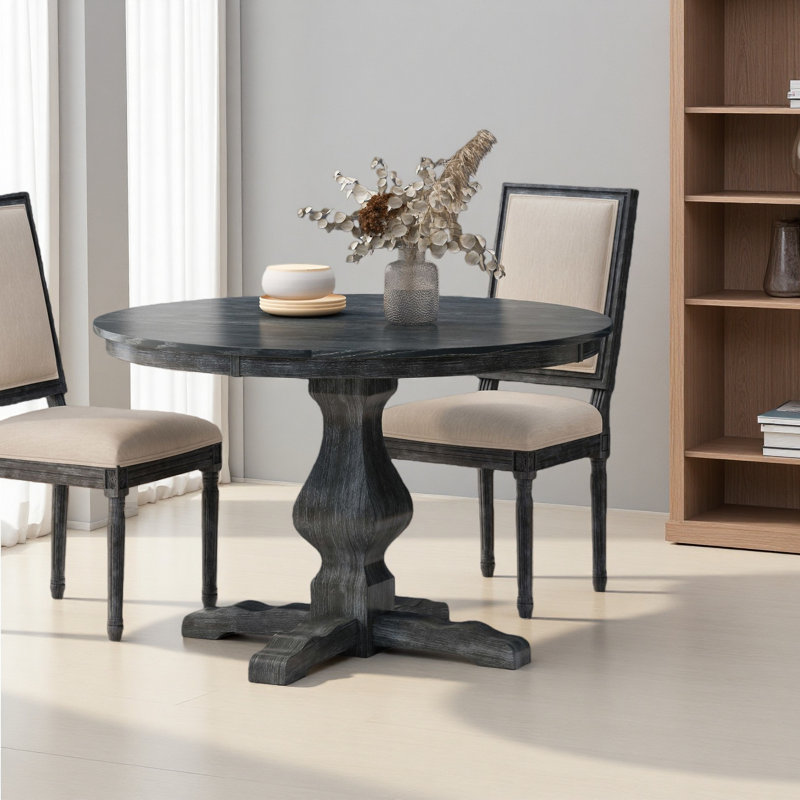 Table à manger ronde, Gris anthracite