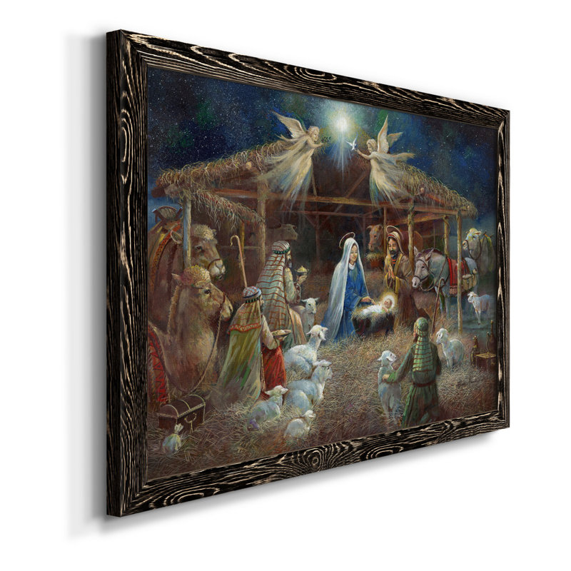 La Nativité - reproduction d'art sur toile, H 31,5 po x l 23,5 po x P 1,5 po, Noir