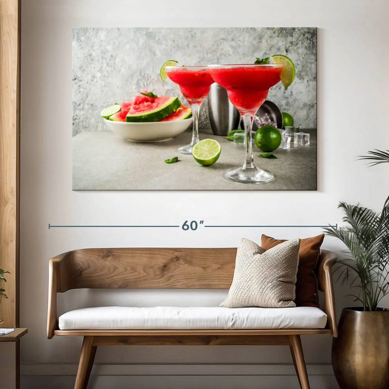 Margarita Brampt melon d'eau cocktails, H 34 po x l 51 po