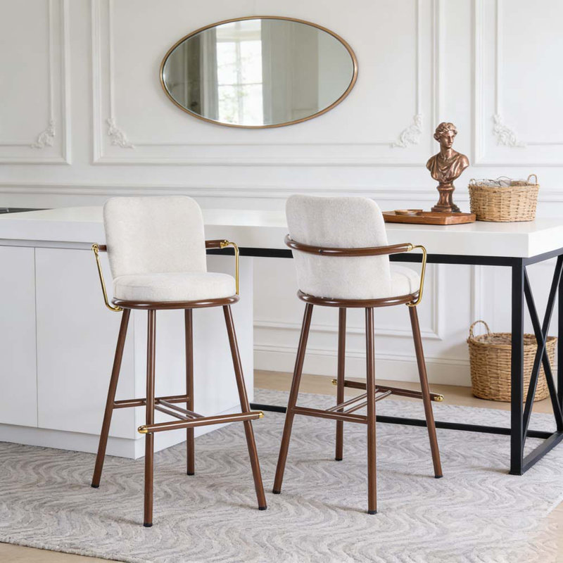 Tabouret d'intérieur rembourré avec structure en métal