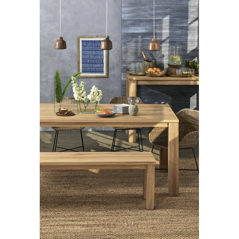 Loredana Teak Solid Wood Dining Table, 30" H x 96" W x 36.2" D