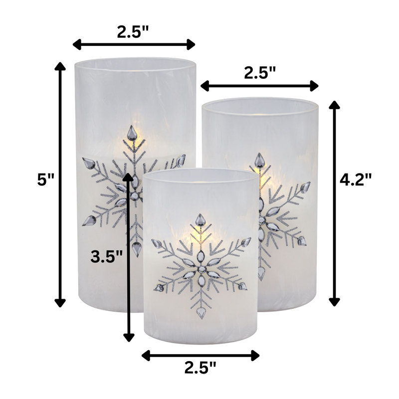 Flocons de neige en verre à piles Hurricanes - 3 pièces