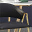 Ensemble de 2 chaises d'appoint rembourrées modernes avec pieds en métal doré noir de jais pour la salle à manger