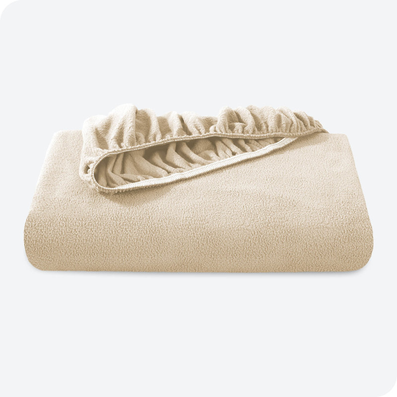 Micro Fleece Super Soft Fitted Sheet, Sand, King Fitted Sheet