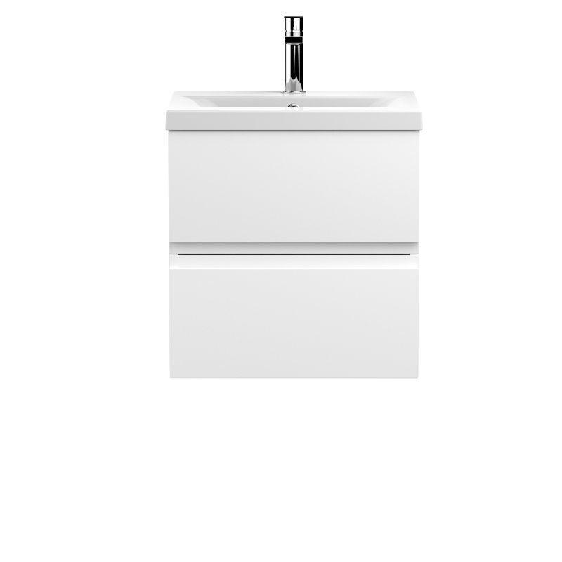 Urban 510mm Single Bathroom Vanity with Integrated Vitreous China Basin, Satin White