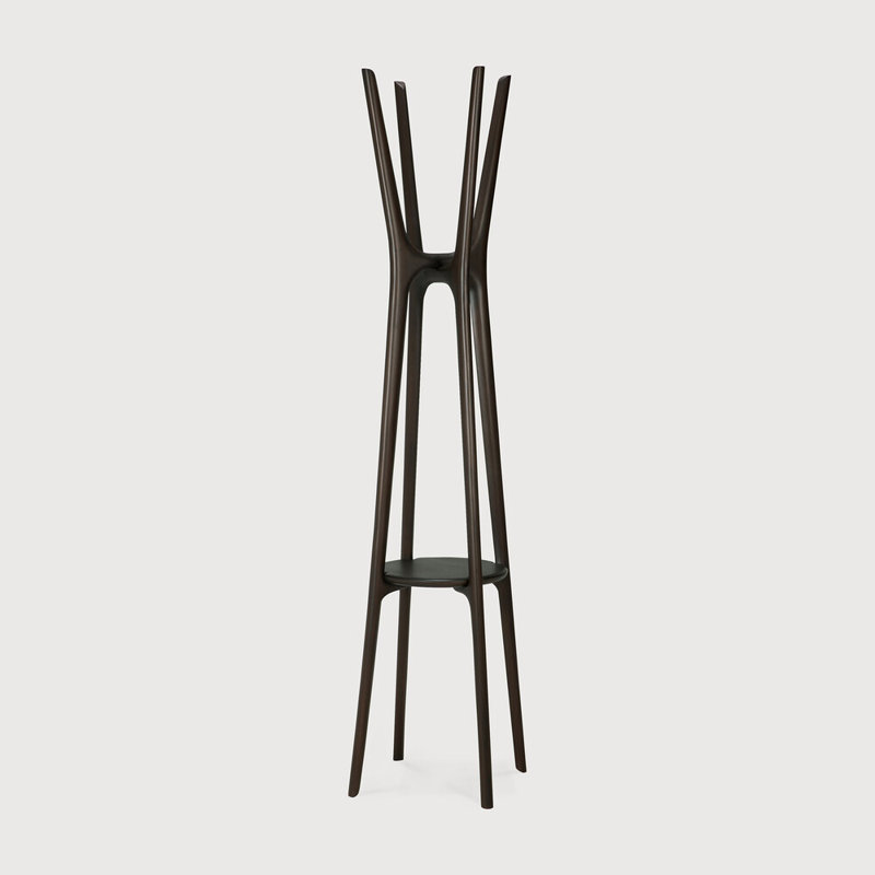 Pi 4 - Hook Coat Rack, Dark Brown