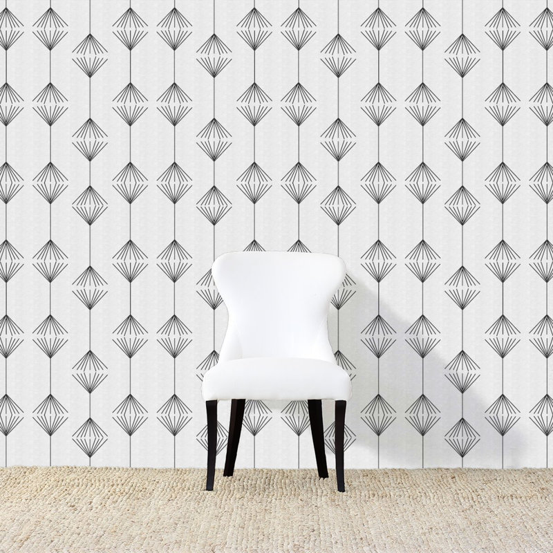 Jumping The Broom Geometric Wallpaper, Black/White