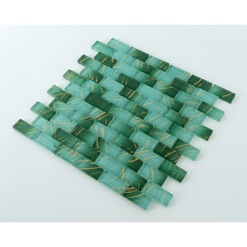 Artista 1" x 2" Glass Tiles, Gold Lagoon