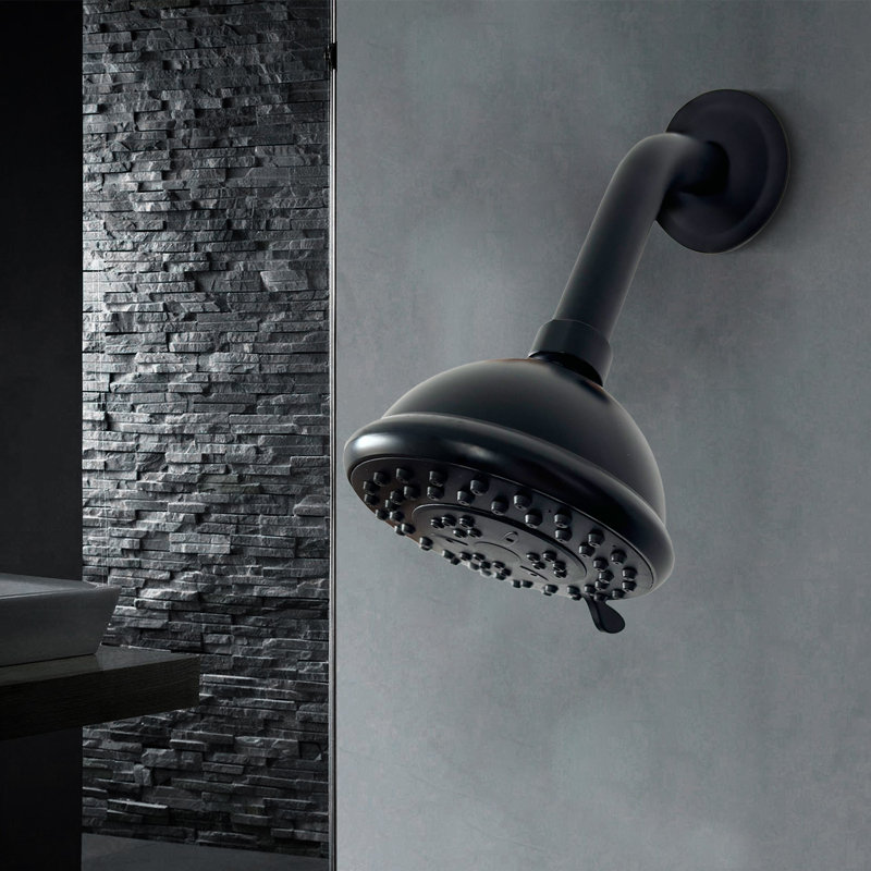 Pomme de douche à haute pression 3,6 pouces 3 réglages, Noir mat