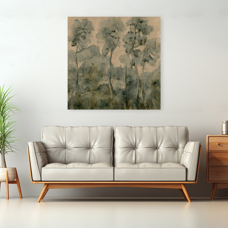 Art mural, paysage de forêt paisible, 48" H x 48" W