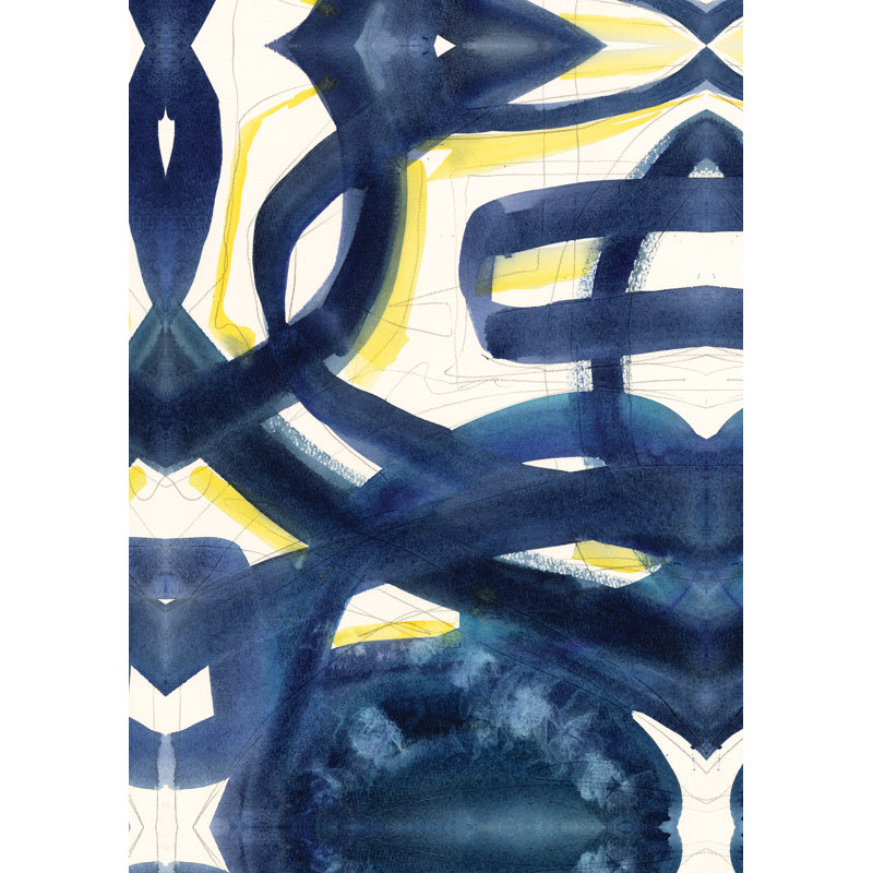 Reproduction d’art sur toile, "bleu jaune", reproduction d’art sur toile tendue, H 12 po x l 8 po