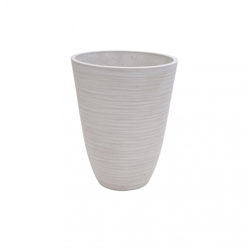 Amirjon Synthetic Fiber Floor Vase, White, 33cm H x 25cm W x 25cm D