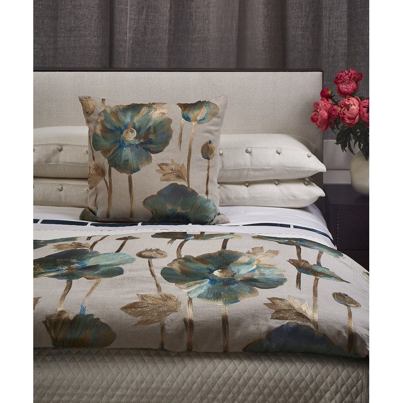Opium Linen Square Pillow Cover & Insert, 14"H x 14"W