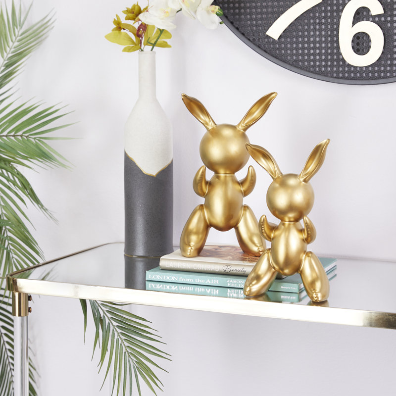 Ensemble de sculptures décoratives en porcelaine, Or, H 12,20 po x l 3,85 po x P 6,85 po
