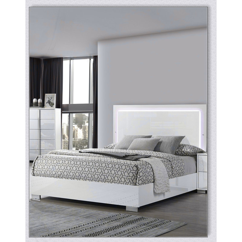 Mobilier de chambre à coucher contemporain avec cadre de lit tête de lit 1pc, Très grand lit