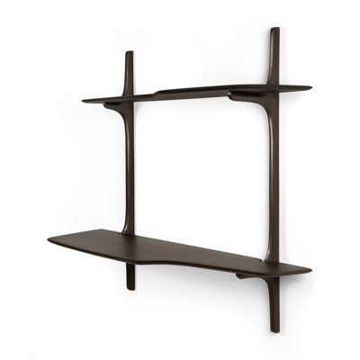 PI Wall Shelf - Varnished Brown - 2 Shelves