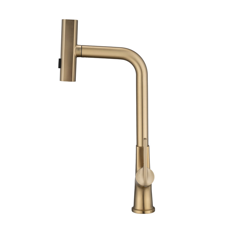 Robinet de cuisine à cascade avec douchette extractible, robinet d'évier de cuisine à poignée simple avec douchette extractible, robinet de cuisine rotatif à 360 °