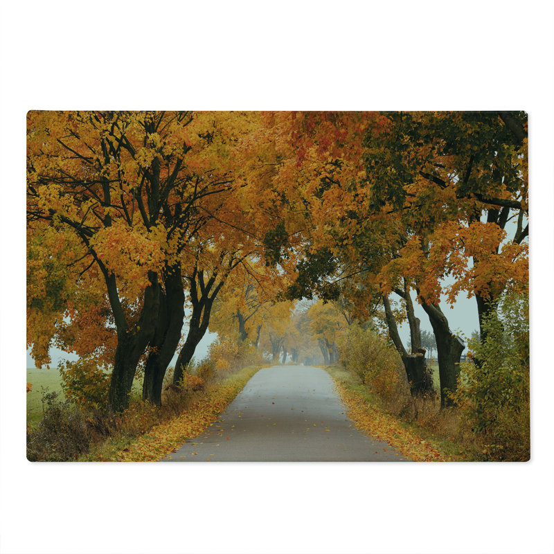 Ambesonne Fall Cutting Board Large Size Serene Vivid Maple Trees Orange Brown Green