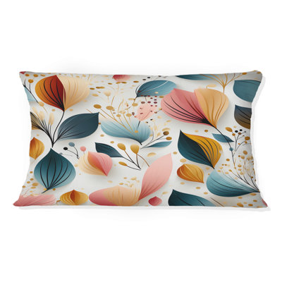 Botanical Pastel Color Floral Pattern I - Botanical Printed Throw Pillow