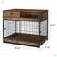Table d'appoint pour chien sur roulettes avec portes doubles et plateau relevable-273330698-273330699