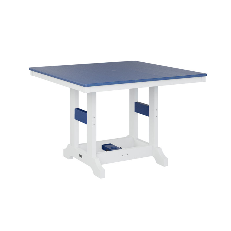 Table de bar berlinoise Berlin, H 39,5 po x l 44 po x P 44 po, Bleu pacifique
