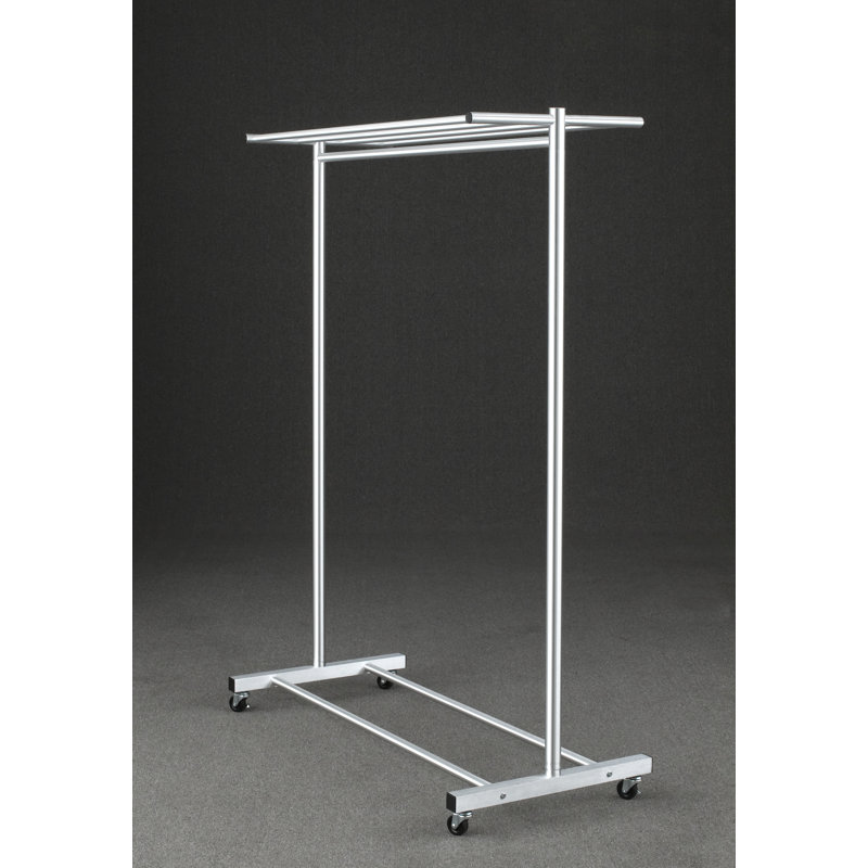 Metal Rolling Clothing Rack, 64" H x 60" W x 22" D