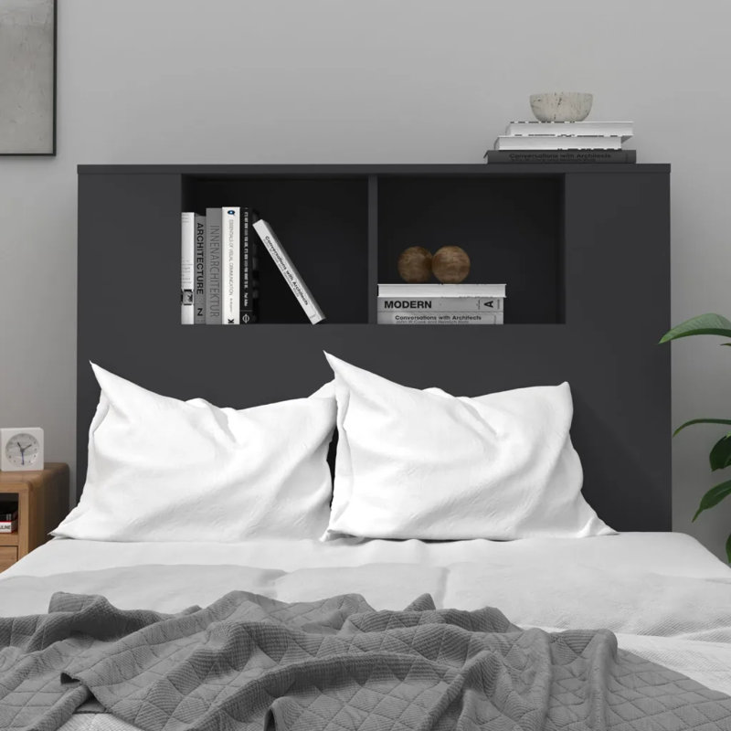 Melby Headboard Cabinet, Single (3'), Black
